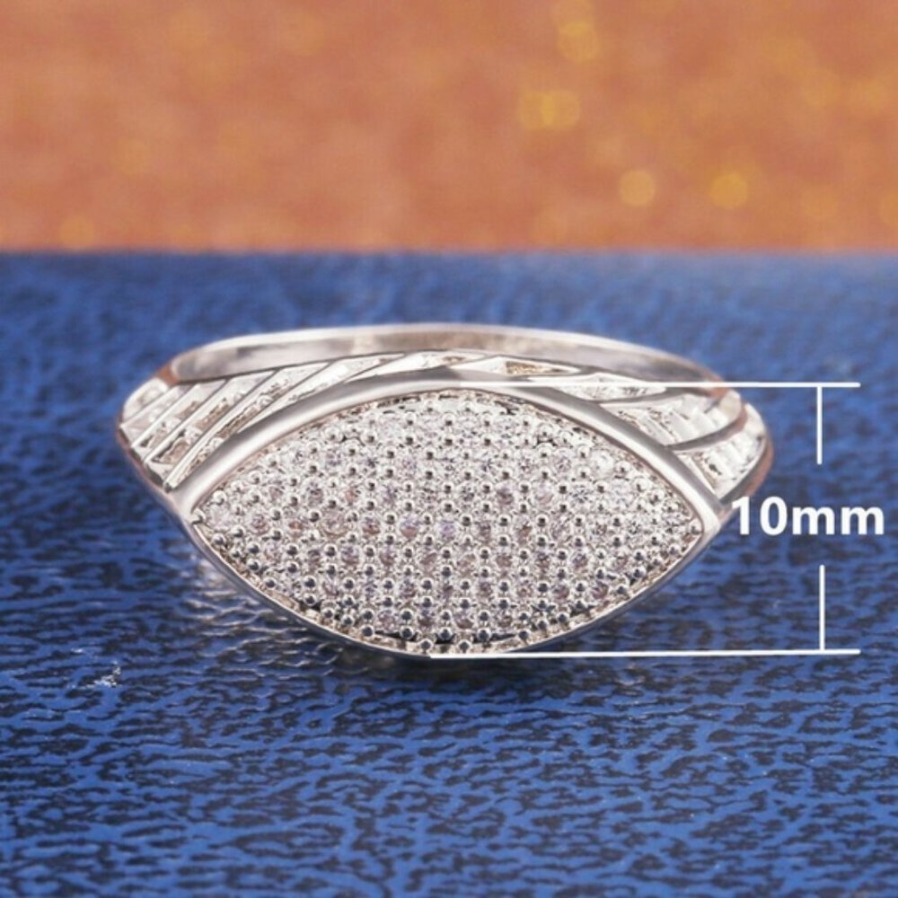 New 925 Silver White Sapphire Ring New - Picture 3 of 5